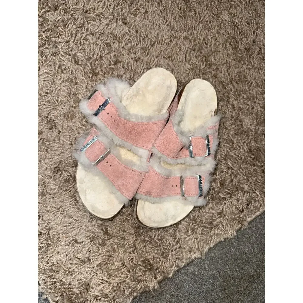 Birkenstock Arizona Shearling in Pink Clay women’s Size 40 9-9.5